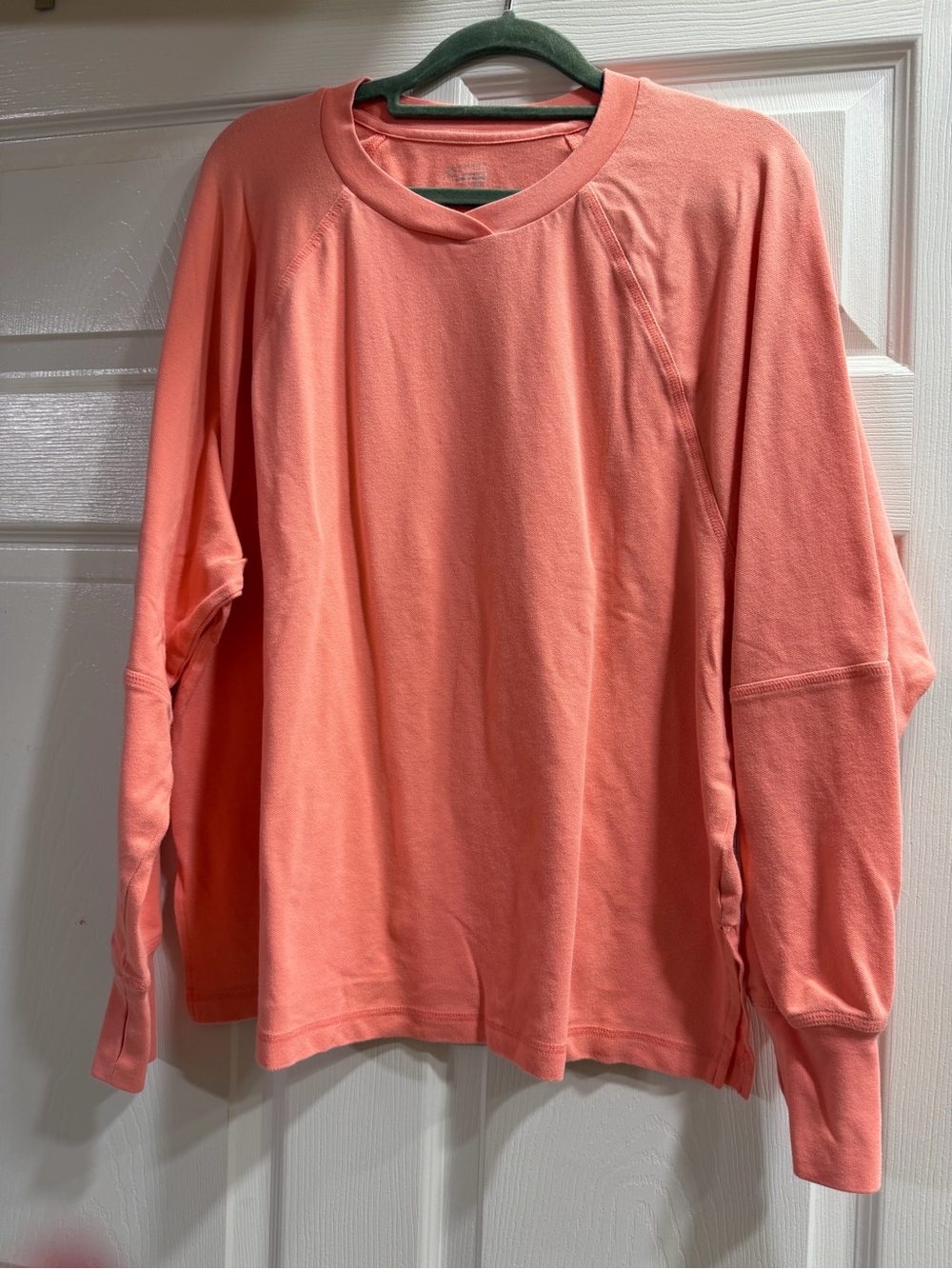 Aerie Coral Long-Sleeve Crewneck Shirt